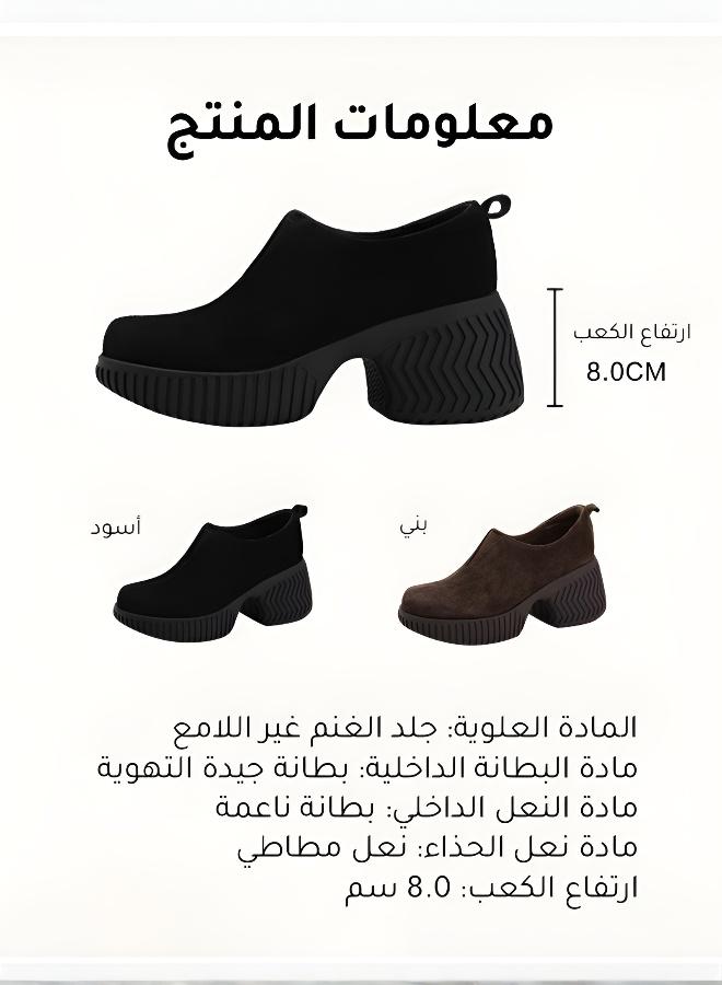 Handcrafted Matte Casual Shoes with Thick Sole (8cm Visual Height Boost) - Image 2